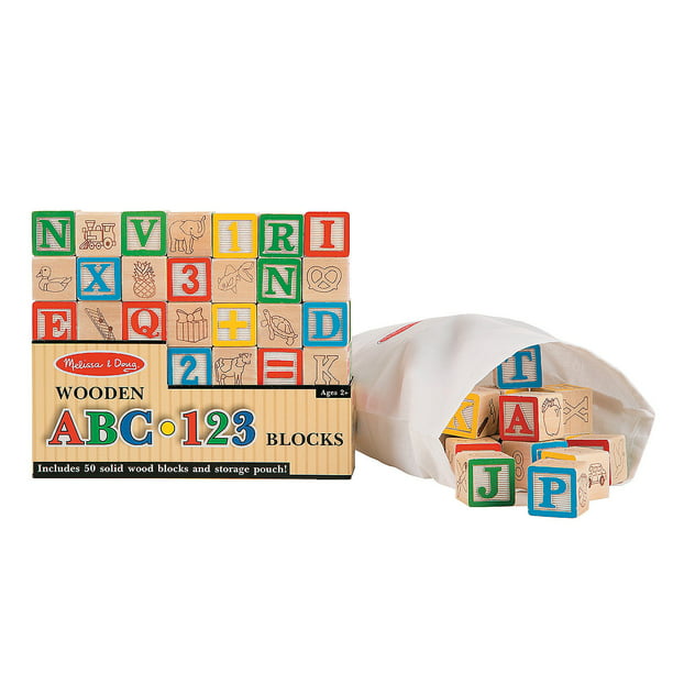 Imagination Generation Professor Poplars Ultimate Alphabet and Number Blocks with Cloth Storage Bag 50pcs. 